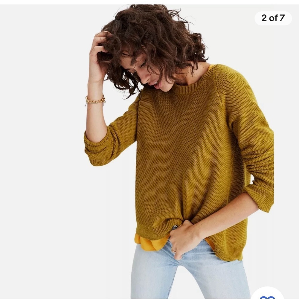 Women's Mustard Knit Crewneck Sweater